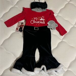 Baby Essentials Red and Black 3-Piece Holiday Baby Outfit